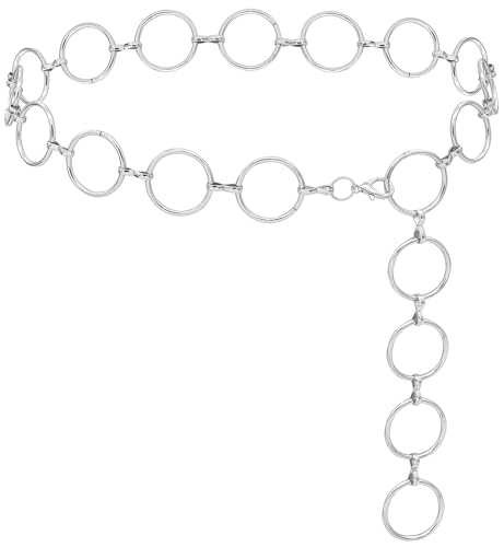 LIMHOO Metall Taille Kette für Damen Belly Link Kette Gürtel für Kleider (Silber 1 X-Large) von LIMHOO