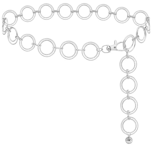 LIMHOO Metall Taille Kette für Damen Belly Link Kette Gürtel für Kleider (Silber 2 Mittel) von LIMHOO
