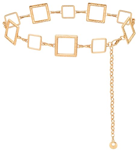 LIMHOO Metall Taille Ketten für Mode Damen Körper Gürtel Kette Gürtel für Kleid Vest Jeans (X380 Gold Mittel) von LIMHOO