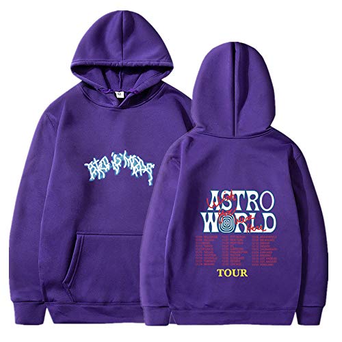 LIMILI Astroworld Hoodie Streetwear Aesthetic Hooded Sweatshirt Hoodies Männer Hip Hop Blitz-Lila_S. von LIMILI