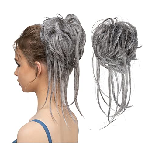 Donut Bun Messy Bun Pferdeschwanz-Verlängerungen mit elastischen Bungee-Curl-Haarbändern Pferdeschwanz-Verlängerungs-Perücken for Frauen (Color : 6 60B) von LIMKOO