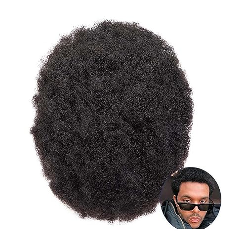 Herrenperücke Afro-Männer-Toupet, männliche Haarkapillare, langlebig, feine Mono-Französische Spitze, Herren-Perücken, Prothese, 15,2 cm, Ersatzsystem, Einheit, Herren-Toupet Toupet für Männer (Color von LIMKOO