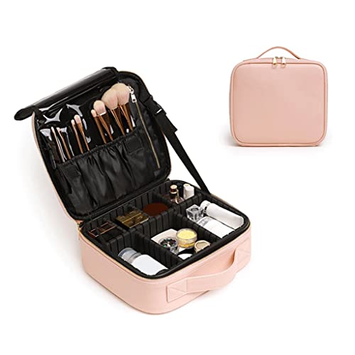Kosmetik-Organizer Damen große Kapazität Leder stoßfest professionelle Kosmetiktasche Kosmetikerin Aufbewahrungsbox Reisewäsche Make-up Werkzeugtasche Make-up-Aufbewahrungsbox (Color : B, Size : S-2 von LIMKOO
