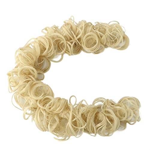 Messy Bun Haarscheiben 21 Zoll lang Synthetische Messy Shaggy Bun Wrap Haargummis Curly Bun Haargummis for Frauen Haarknoten (Color : Q13 613) von LIMKOO