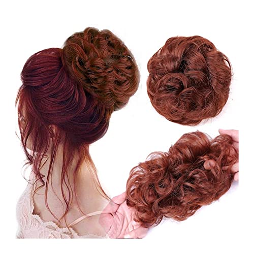 Synthetische Messy Bun Curl Donut Haarverlängerungen Dutt Extensions Kamm Clip In Messy Bun Haarschmuck for Frauen (Color : 33) von LIMKOO