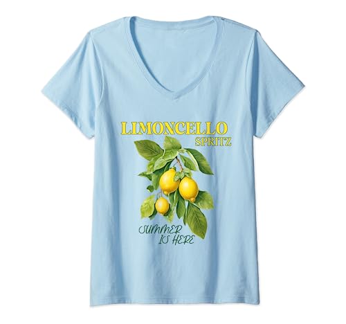 Damen LIMONCELLO SPRITZ X Zitronen Likör Zitronenlikör Zitrone Fun T-Shirt mit V-Ausschnitt Damen LIMONCELLO SPRITZ X Zitronen Likör Zitronenlikör Zitrone Fun T-Shirt mit V-Ausschnitt von LIMONCELLO SPRITZ - Limone Amalfi Sizilien Italien