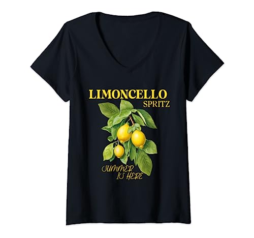 Damen LIMONCELLO SPRITZ X Zitronen Likör Zitronenlikör Zitrone Fun T-Shirt mit V-Ausschnitt Damen LIMONCELLO SPRITZ X Zitronen Likör Zitronenlikör Zitrone Fun T-Shirt mit V-Ausschnitt von LIMONCELLO SPRITZ - Limone Amalfi Sizilien Italien