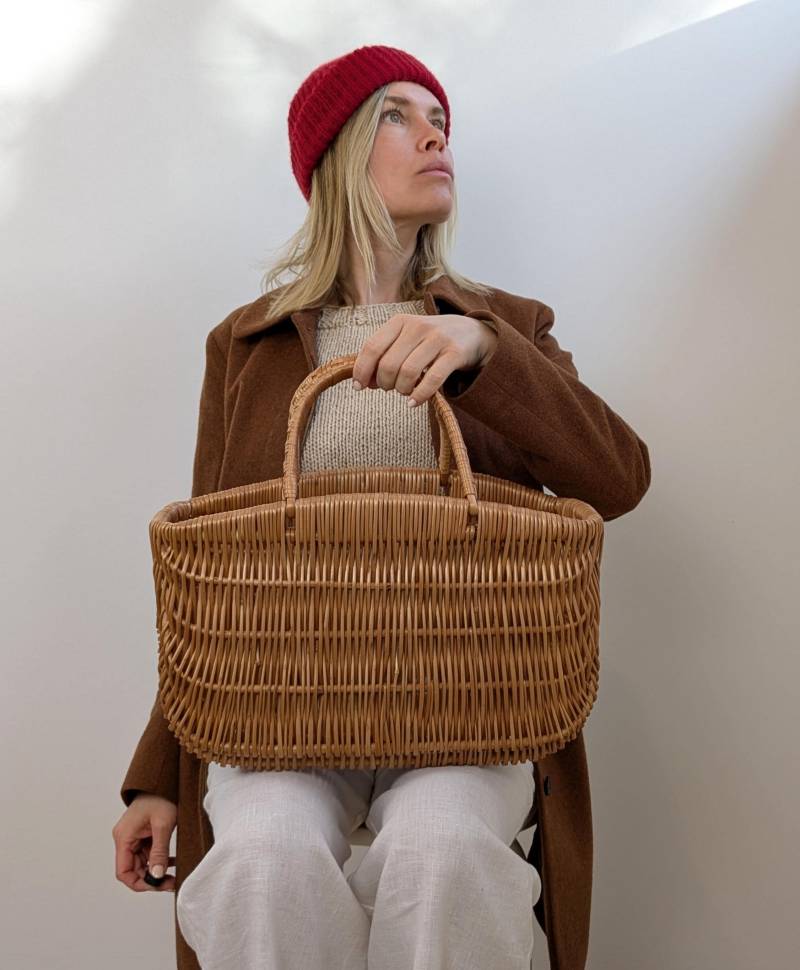 Handgemachte Korbtasche Mini Oder Maxi // Retro Shopper Aus Rattan Weidenkorb Mit Zwei Henkeln Handgemachte Korbtasche Mini Oder Maxi // Retro Shopper Aus Rattan Weidenkorb Mit Zwei Henkeln von LIMOclothing