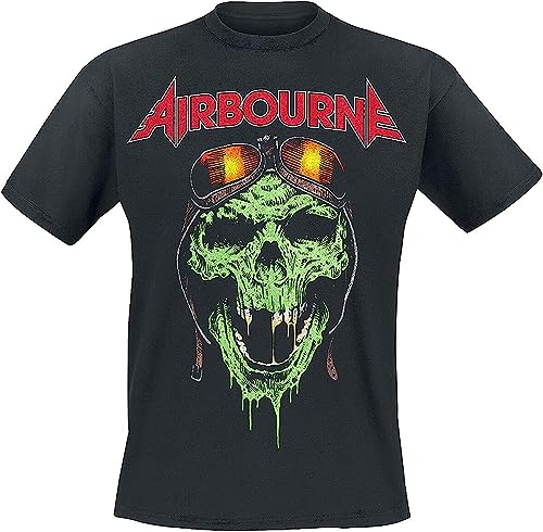 Airbourne Hell Pilot Men T-Shirt Black Hemden(Large) von LIN50YIIY