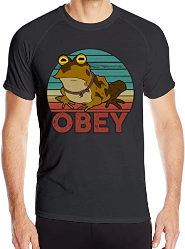 Mens Frog Obey Hypnotoad Quick Drying Fitness Training Short Sleeve Athletic T-Shirts Hemden(X-Large) von LIN50YIIY