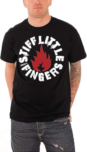 Stiff Little Fingers Punk Logo Mens New Black T Shirt Hemden(X-Large) von LIN50YIIY