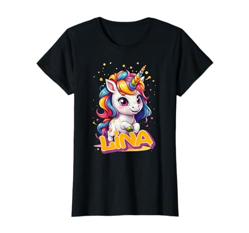 LINA - Schöner Mädchen Name mit süßem Einhorn T-Shirt LINA - Schöner Mädchen Name mit süßem Einhorn T-Shirt von LINA Tochter Enkel Geburtstag Geschenkideen