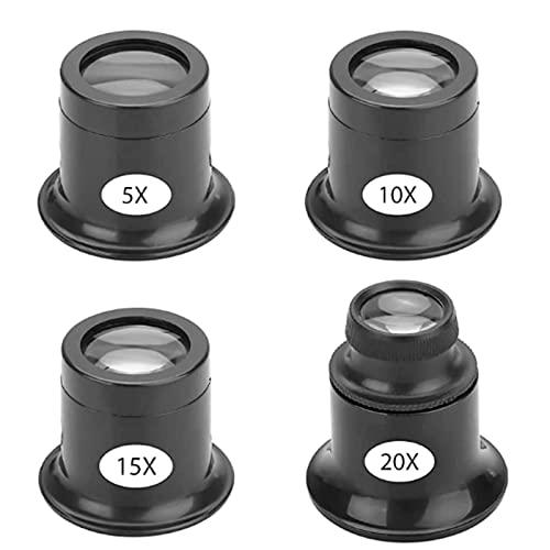 4 Stück Uhrmacherlupe Set,5x/10x/15x/20x Augenlupe Schmuck Lupe Juwelier Okular,Lupenbrille Monokular für Schmuck Diamanten Uhr,Uhrmacher Auge Okular Juwelierlupe für Schmuck Diamanten Uhr Hobby 4 Stück Uhrmacherlupe Set,5x/10x/15x/20x Augenlupe Schmuck Lupe Juwelier Okular,Lupenbrille Monokular für Schmuck Diamanten Uhr,Uhrmacher Auge Okular Juwelierlupe für Schmuck Diamanten Uhr Hobby von LINAERSHAO