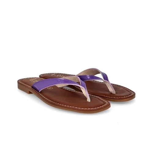 Lince Bequeme Zehensandale | Gummisohle | Gel-Einlegesohle | V52751 | Hergestellt in Spanien, dunkelviolett, 37 EU von LINCE