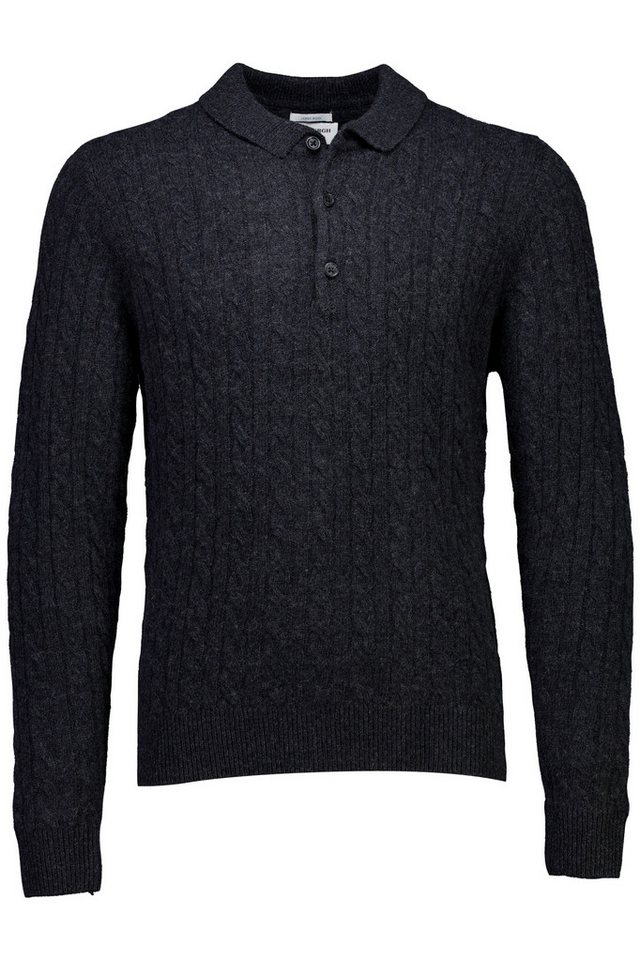 LINDBERGH Strickpullover mit Zopfmuster, Polo-Kragen und Wolle von LINDBERGH