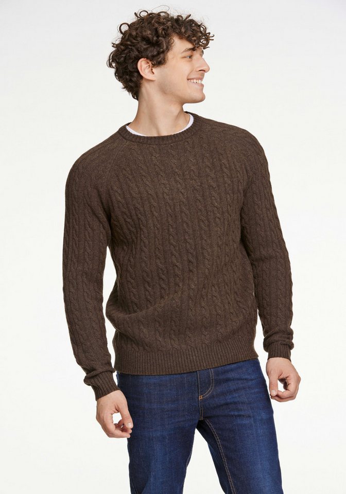 LINDBERGH Strickpullover mit Zopfmuster, hoher Wollanteil von LINDBERGH