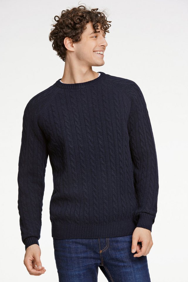 LINDBERGH Strickpullover mit Zopfmuster, hoher Wollanteil von LINDBERGH