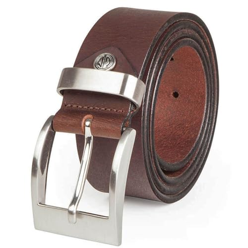 LINDENMANN Leder-Gürtel Herren 40 mm breit, Gürtel Herren Vollrindleder dunkelbraun, Größe/Size:90 von LINDENMANN