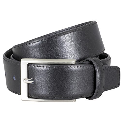 LINDENMANN Gürtel Herren Ledergürtel Herren Gürtel Herren, Rindledergürtel XL bombiert, in 3 Farben, schwarz/mogana/weiss, Größe/Size:115, Farbe/Color:schwarz von LINDENMANN