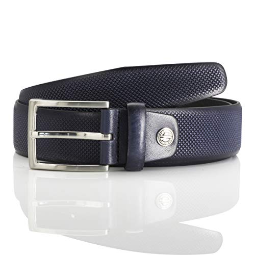 Lindenmann Herren Belt 1000392-040-110 G rtel, Marineblau, 110 EU von LINDENMANN