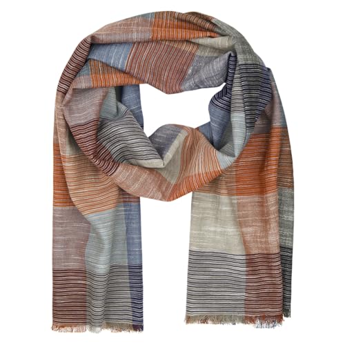 LINDENMANN Herren-Schal leicht 100% BIO Baumwolle mehrfarbig von LINDENMANN