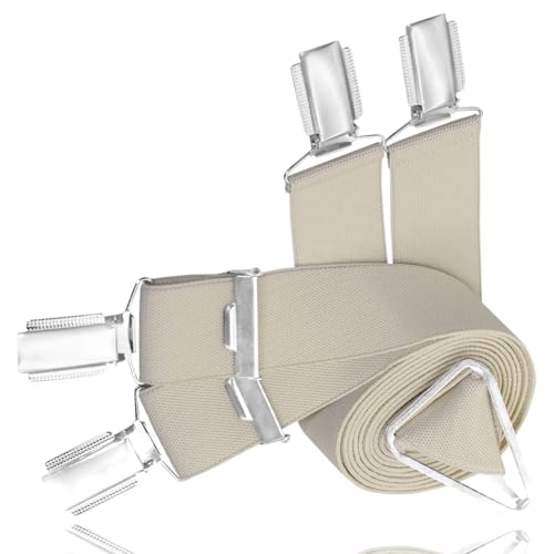 LINDENMANN Hosenträger Herren Made in EU beige Länge 110 cm X-Form mit 4 Clipsen 30 mm breit von LINDENMANN