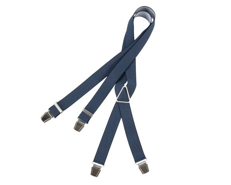 LINDENMANN Hosenträger Hosenträger blau-weiß gepunktet Lindenmann XXL von LINDENMANN