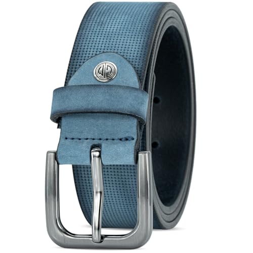 LINDENMANN Jeans-Gürtel Herren geprägt eisblau, Farbe/Color:blau, Size US/EU:Bundweite 105 cm Gesamtlänge 120 cm W 41.5 XL LINDENMANN Jeans-Gürtel Herren geprägt eisblau, Farbe/Color:blau, Size US/EU:Bundweite 105 cm Gesamtlänge 120 cm W 41.5 XL von LINDENMANN