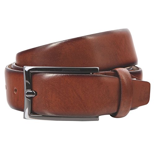 LINDENMANN Premium Handmade in EU Leder-Gürtel Herren, Anzug-Gürtel Herren 35 mm breit, Gürtel Herren, Vollindleder braun, Größe/Size:90, Farbe/Color:braun von LINDENMANN