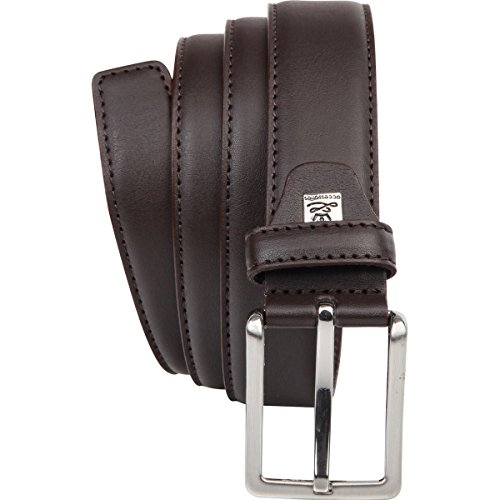 LINDENMANN Leder-Gürtel Herren 30 mm breit, Gürtel Herren Rindledergürtel dunkelbraun, Größe/Size:110, Farbe/Color:braun von LINDENMANN