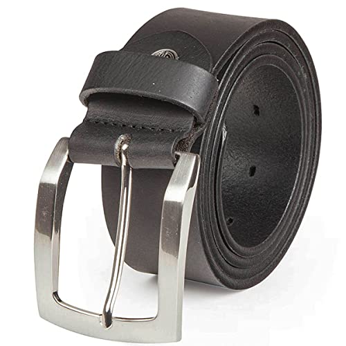 LINDENMANN Leder-Gürtel Herren 40 mm breit, Gürtel Herren Vollrindleder schwarz, Größe/Size:100, Farbe/Color:schwarz von LINDENMANN