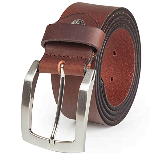 LINDENMANN Leder-Gürtel Herren 40 mm breit, Gürtel Herren Vollrindleder schwarz, Größe/Size:110, Farbe/Color:braun von LINDENMANN