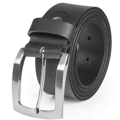 LINDENMANN Leder-Gürtel Herren 40 mm breit, Gürtel Herren Vollrindleder schwarz, Farbe/Color:schwarz, Size:95 von LINDENMANN