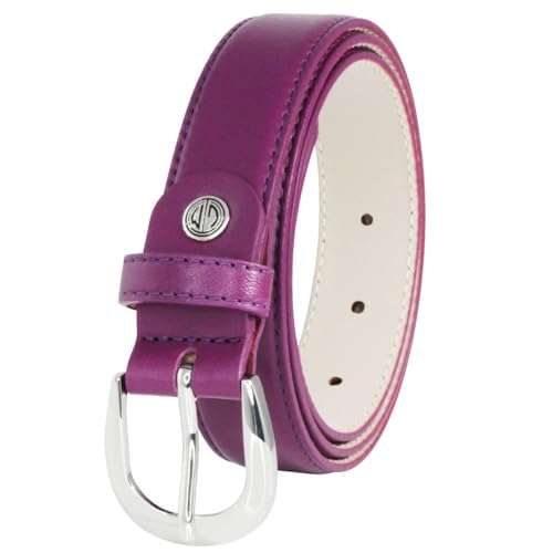 LINDENMANN Ledergürtel Damen 30 mm breit, Nappa-Ledergürtel Damen violett, Farbe/Color:rot, Size US/EU:Bundweite 95 cm Gesamtlänge 110 cm W 37.5 L von LINDENMANN