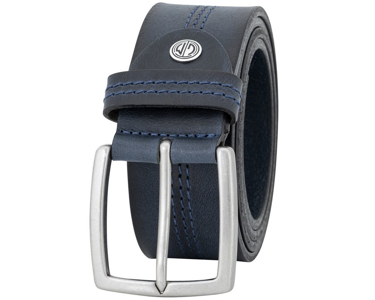 LINDENMANN Ledergürtel Herren Jeansgürtel 40 mm Vollrindleder marine, kürzbar, Dornschließe von LINDENMANN