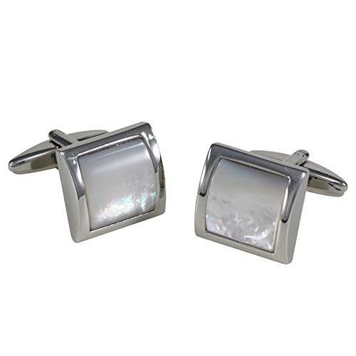 LINDENMANN Manschettenknöpfe, 2308, silberfarben/im Etui Perlmutt, von LINDENMANN