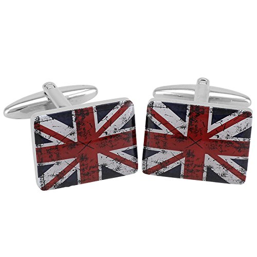 LINDENMANN Manschettenknöpfe, silberfarben/Union Jack, im Etui, 10584 von LINDENMANN