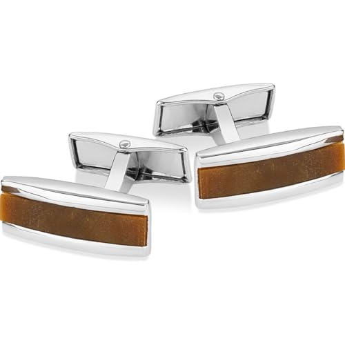 LINDENMANN Manschettenknöpfe Herren braun im Geschenketui für Business oder Hochzeit von LINDENMANN