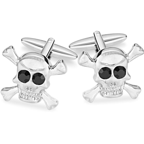 LINDENMANN Manschettenknöpfe Herren Totenkopf im Geschenketui für Business oder Hochzeit von LINDENMANN