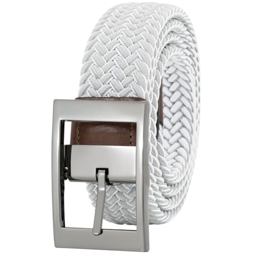 LINDENMANN Stretch-Flecht-Gürtel Herren mit Rindsleder grau, Farbe/Color:grau, Size US/EU:Bundweite 110 cm Gesamtlänge 125 cm W 43.3 XL von LINDENMANN
