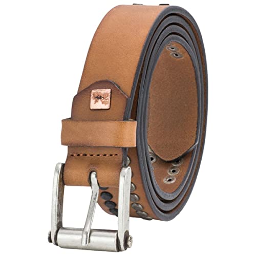 LINDENMANN The Art of Belt Ledergürtel Damen, Gürtel Damen, Vollrindleder Gürtel Frauen 30 mm breit cognac, Farbe/Color:braun, Size:90 von LINDENMANN