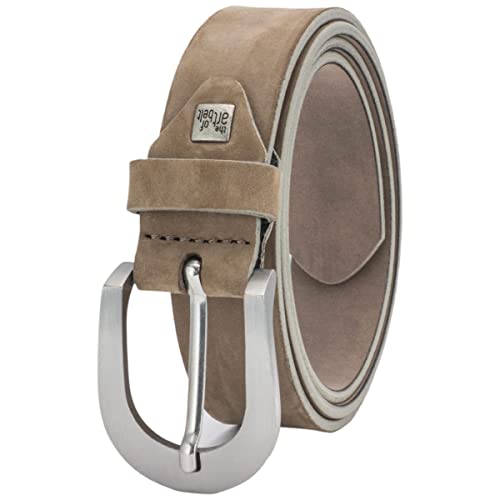 LINDENMANN The Art of Belt Ledergürtel Damen, Gürtel Damen, Vollrindleder Gürtel Frauen 30 mm breit, beige, Größe/Size:95 von LINDENMANN