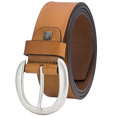 LINDENMANN Ledergürtel Damen, The Art of Belt Jeans-Ledergürtel Damen, Gürtel Damen Echter Voll-Ledergürtel 40 mm breit cognac, Größe/Size:100, Farbe/Color:braun von LINDENMANN