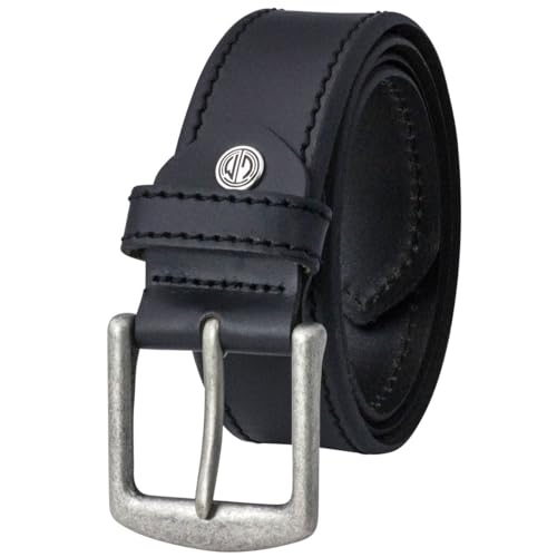 LINDENMANN Echter Voll-Ledergürtel Herren, Jeans-Gürtel Herren Leder 40 mm breit, Gürtel Herren, Echter Voll-Ledergürtel schwarz, Größe/Size:120, Farbe/Color:schwarz von LINDENMANN