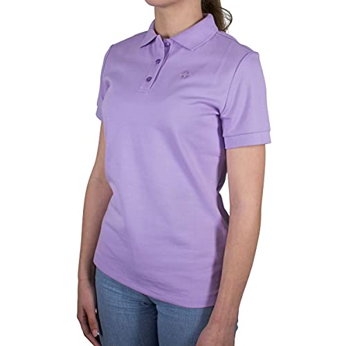 Poloshirt Damen Slim fit Kurzarm, Bio Baumwolle Polo-Shirt Damen Flieder Purple Rose, nachhaltige Kleidung Damen Made in EU, Farbe/Color:violett, Shirts Größe/Size:M von LINDENMANN
