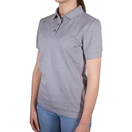 Poloshirt Damen Slim fit Kurzarm, Bio Baumwolle Polo-Shirt Damen grau Ultimate Grey, nachhaltige Kleidung Damen Made in EU, Farbe/Color:grau, Shirts Größe/Size:M von LINDENMANN