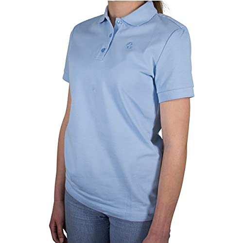 Poloshirt Damen Slim fit Kurzarm, Bio Baumwolle Polo-Shirt Damen hellblau Cerulean, nachhaltige Kleidung Damen Made in EU, Farbe/Color:blau, Shirts Größe/Size:S von LINDENMANN