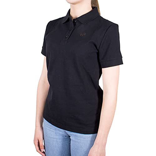Poloshirt Damen Slim fit Kurzarm, Bio Baumwolle Polo-Shirt Damen schwarz, nachhaltige Kleidung Damen Made in EU, Farbe/Color:schwarz, Shirts Größe/Size:S von LINDENMANN