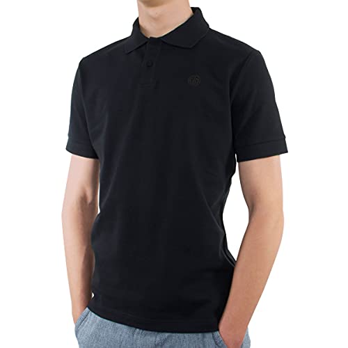 Poloshirt Herren Slim fit Kurzarm, Bio Baumwolle Polo-Shirt Herren schwarz, nachhaltige Kleidung Herren Made in EU, Farbe/Color:schwarz, Shirts Größe/Size:L von LINDENMANN
