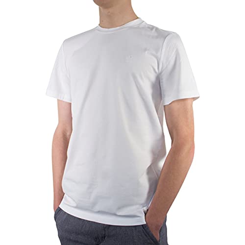 T-Shirt Herren Slim fit Kurzarm, Bio Baumwolle T-Shirt Herren Weiss, Rundhals, nachhaltige Kleidung Herren Made in EU, Farbe/Color:Weiss, Shirts Größe/Size:M von LINDENMANN